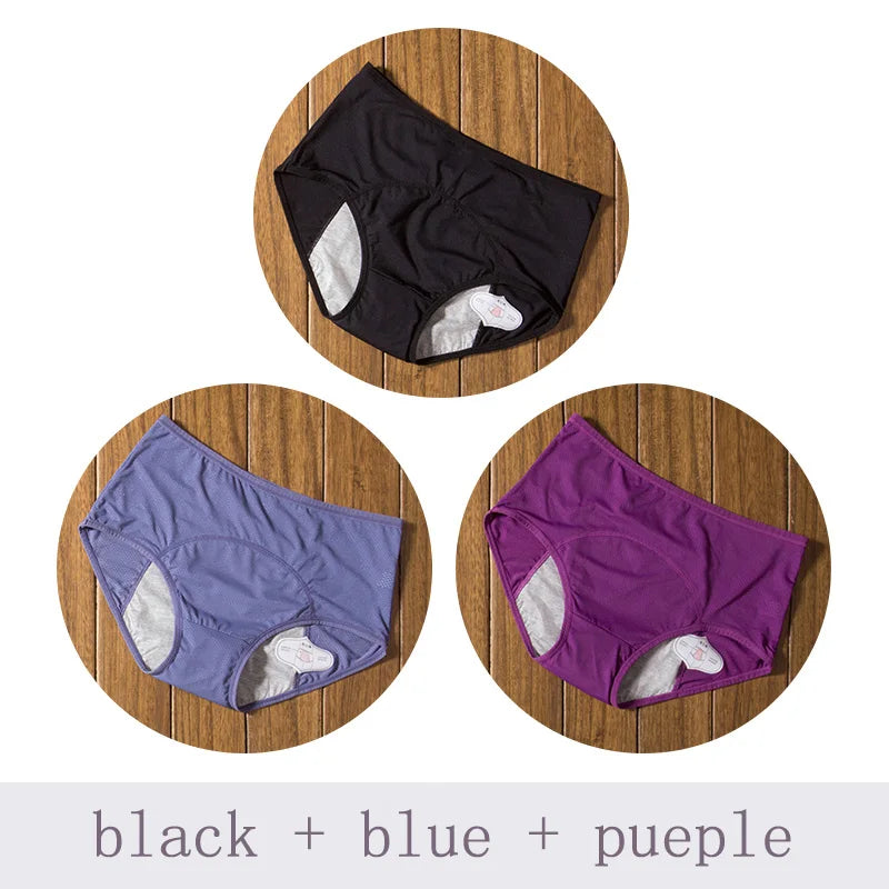 3pcs/Set Leak Proof Menstrual Panties Women Period Underwear