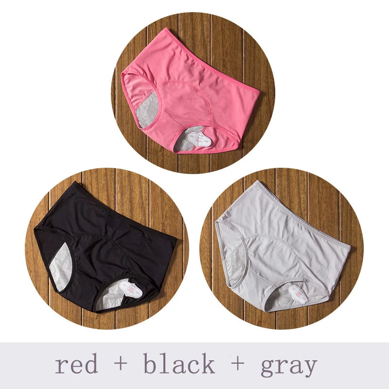 3pcs/Set Leak Proof Menstrual Panties Women Period Underwear