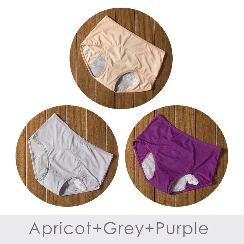 3pcs/Set Leak Proof Menstrual Panties Women Period Underwear