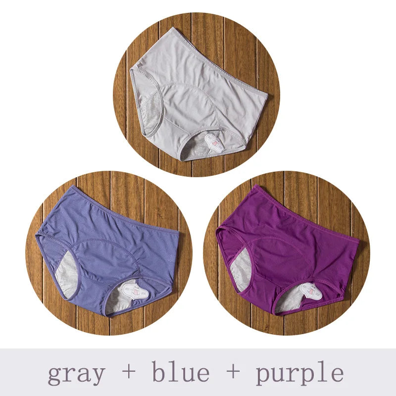 3pcs/Set Leak Proof Menstrual Panties Women Period Underwear