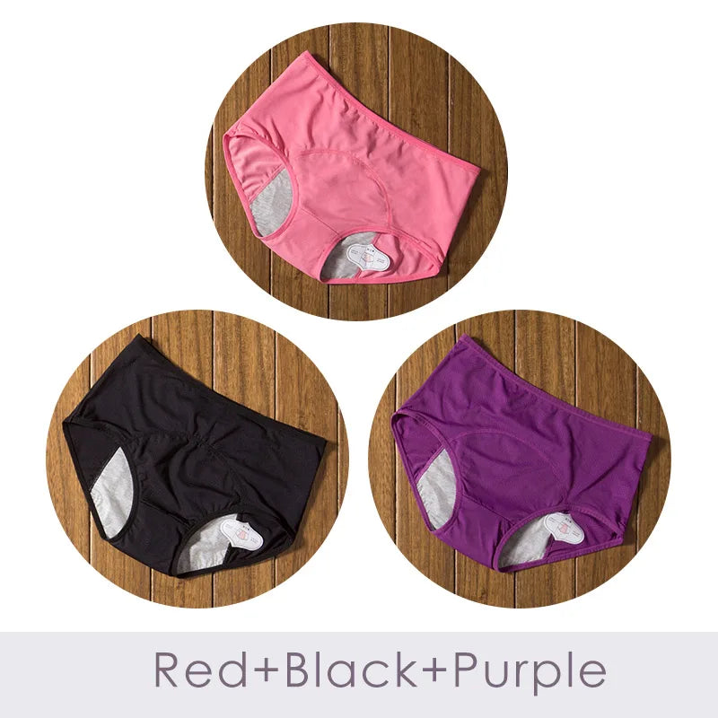 3pcs/Set Leak Proof Menstrual Panties Women Period Underwear