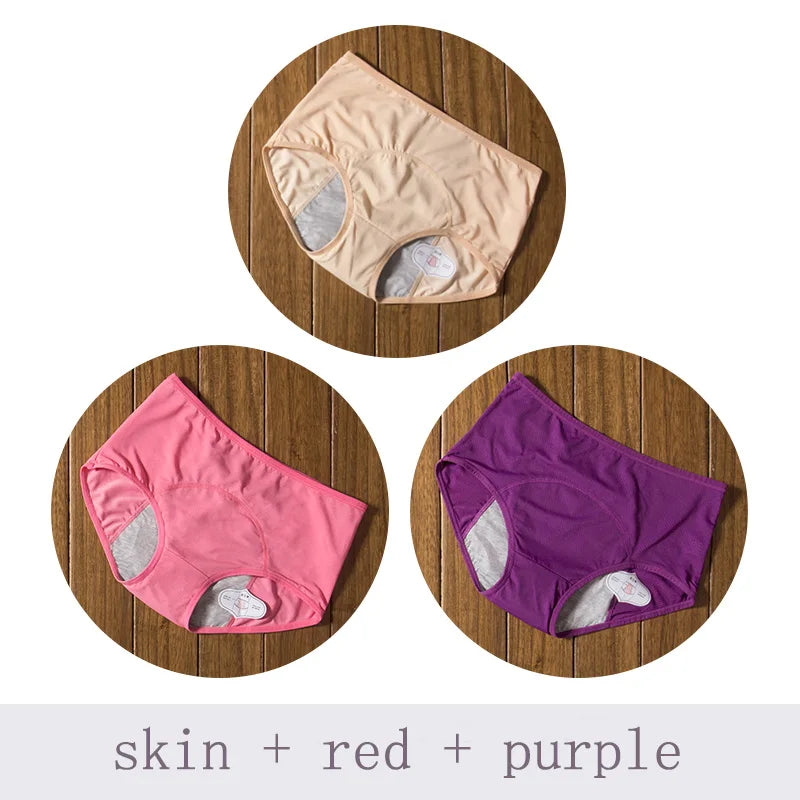 3pcs/Set Leak Proof Menstrual Panties Women Period Underwear