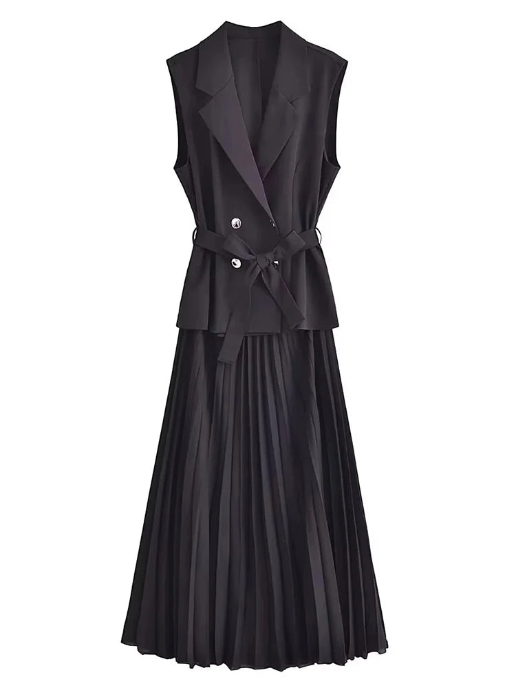 Corset Dress Women Pleated Vests Long Dresses for Women