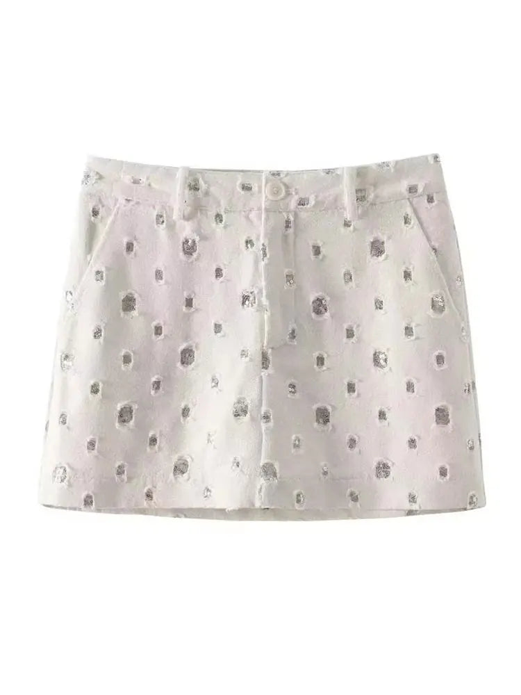 Elegant Sequin Skirt Sets For Women 2 Pieces Shinny Sleeveless Vest Women Suits