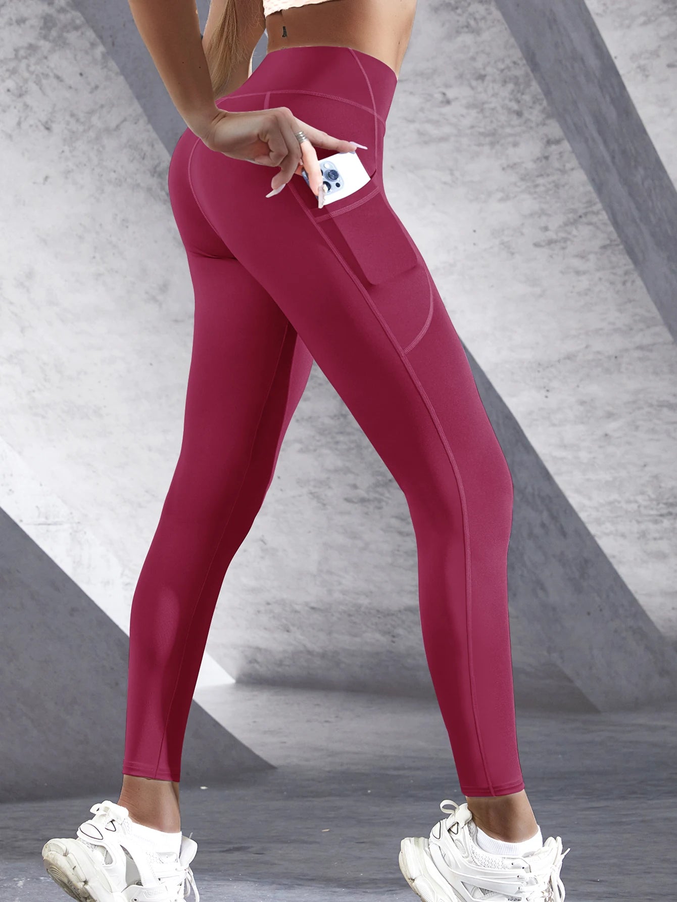 New High Waist Women's Leggings Stretch Yoga Pants Tights With Pockets