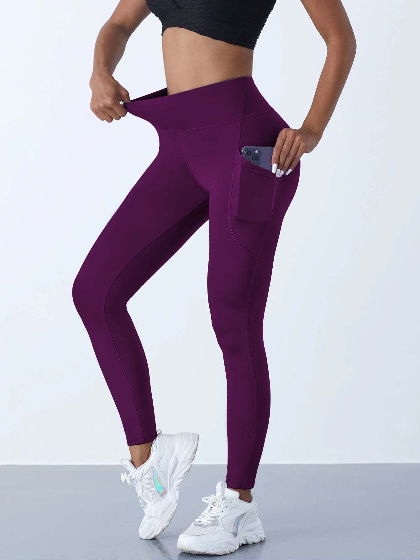 New High Waist Women's Leggings Stretch Yoga Pants Tights With Pockets