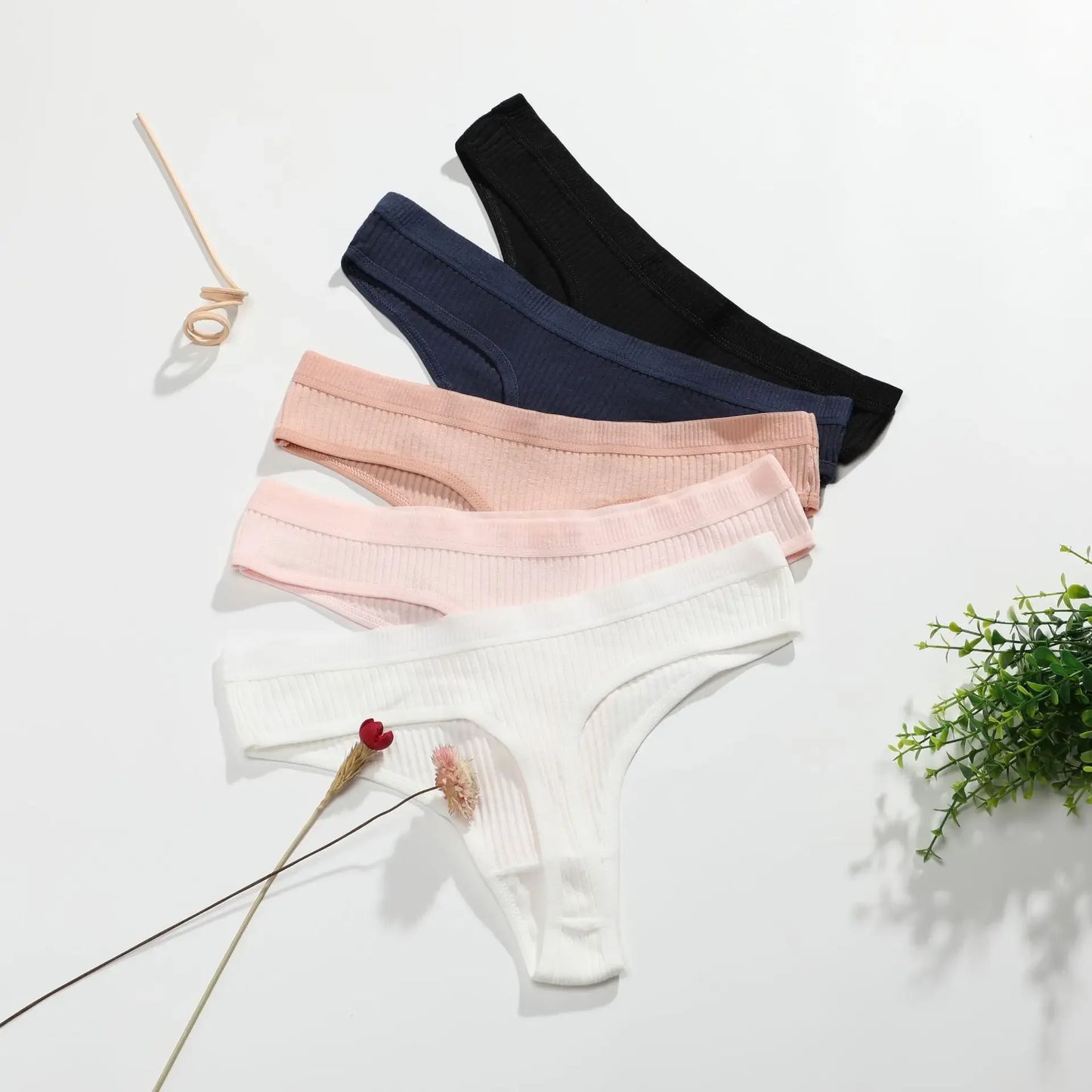 10Pcs/Set Women's New Thong Underwear Cotton Thread Underwear