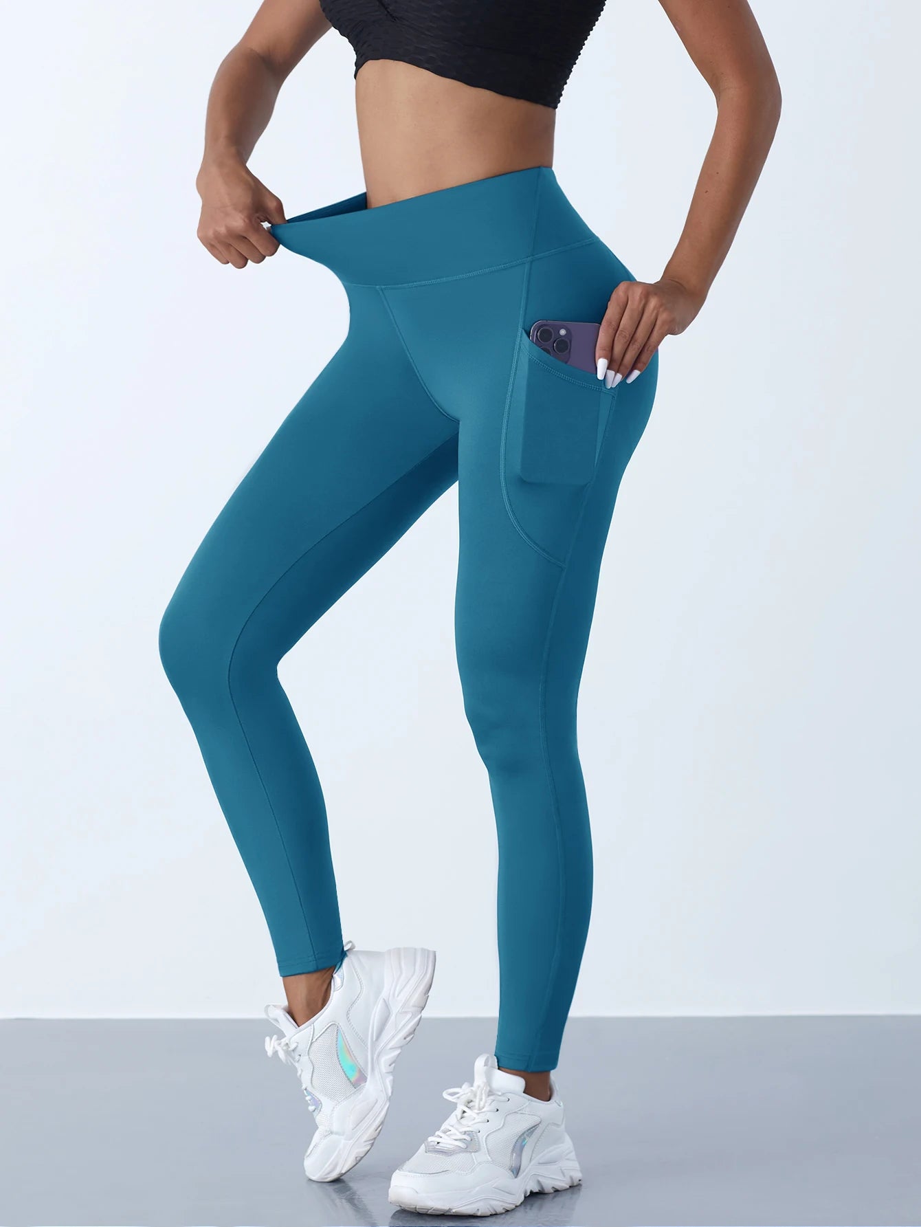 New High Waist Women's Leggings Stretch Yoga Pants Tights With Pockets
