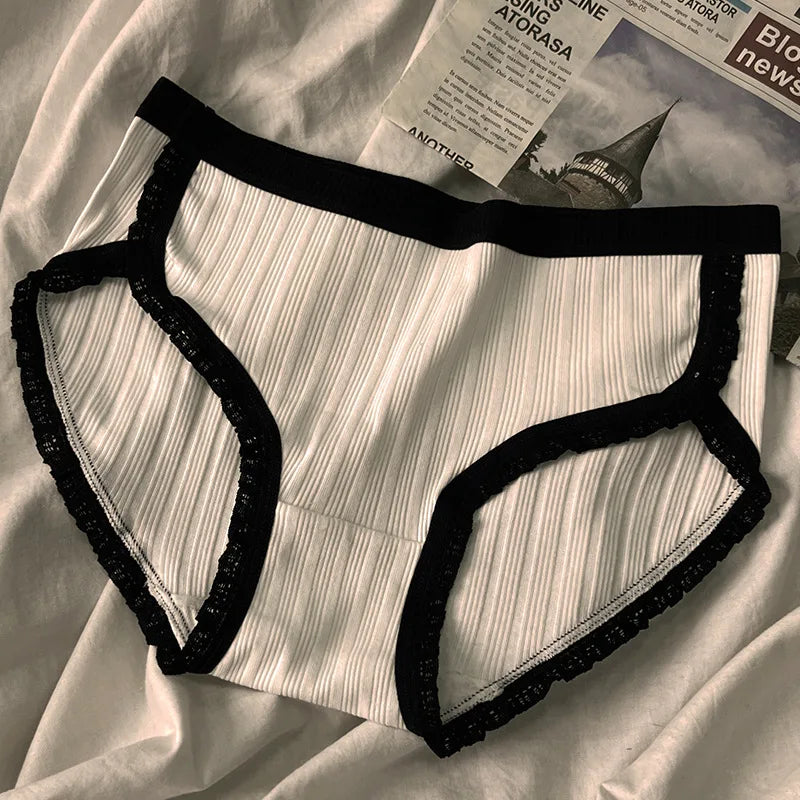 3Pcs/Set Cotton Panties Mid-Waist Women's Underwear