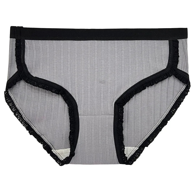 3Pcs/Set Cotton Panties Mid-Waist Women's Underwear