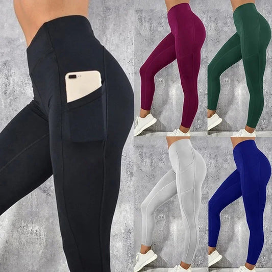 Yoga Fitness Women Leggings High Waist Tights with Pocket
