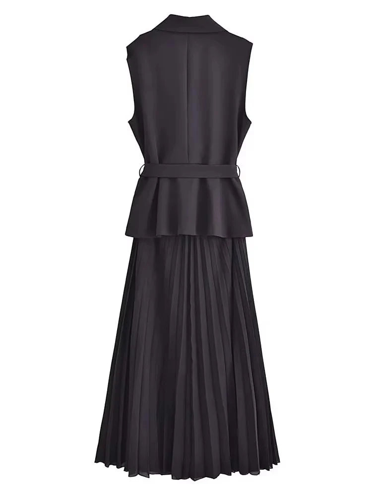 Corset Dress Women Pleated Vests Long Dresses for Women